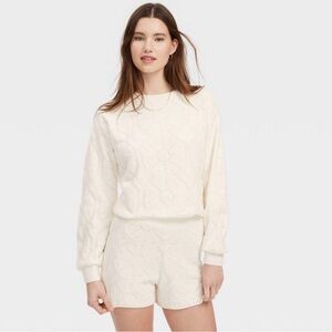 Daisy Floral Embossed Terry Crewneck Sweatshirt - Roller Rabbit x Target NWT